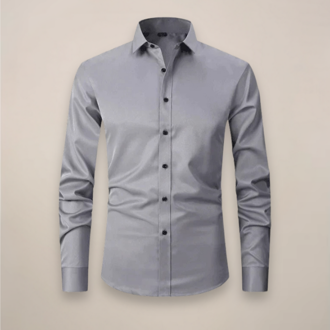 Modernes klassisches Herrenhemd, Langarm, Regular Fit. Perfekt für den Übergang von Business zu Smart Casual.