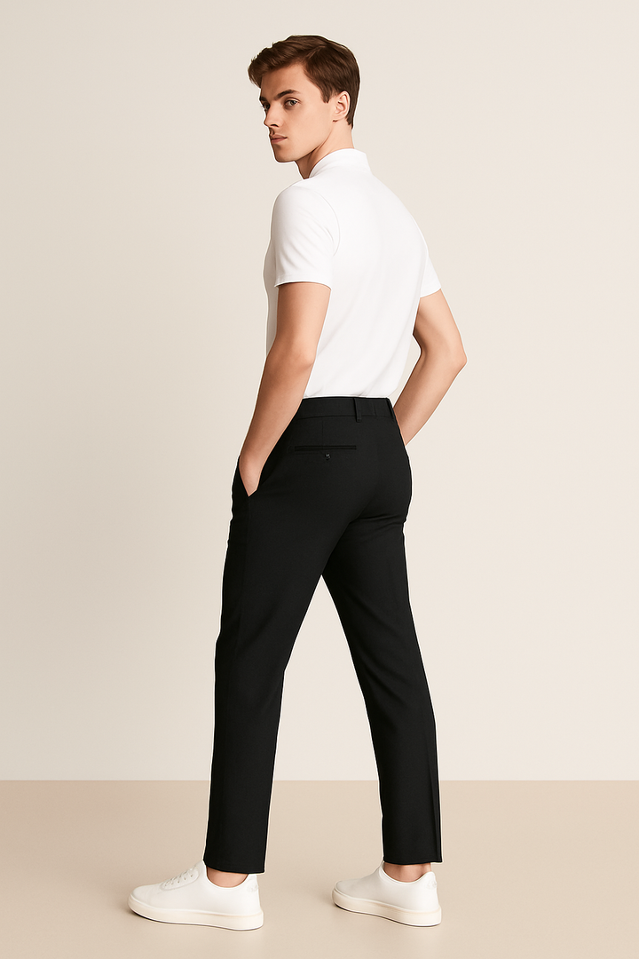 Moderne Slim Fit Businesshose in Dunkelgrau, vielseitig kombinierbar für einen gepflegten Look.