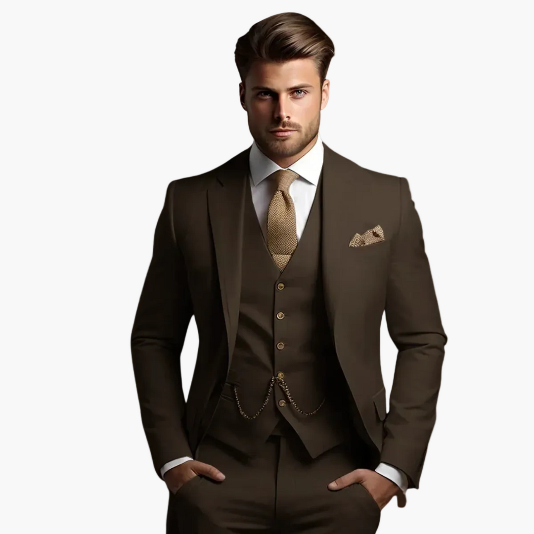 Zeitloser Hochzeitsanzug Dreiteiler für Herren. Festliche Eleganz & Komfort für den Bräutigam.