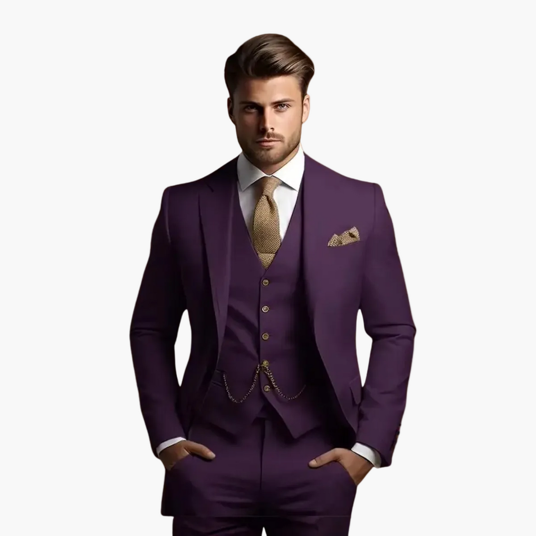 Eleganter Herren Dreiteiler Anzug. Ideal als Business Anzug oder festliche Garderobe.