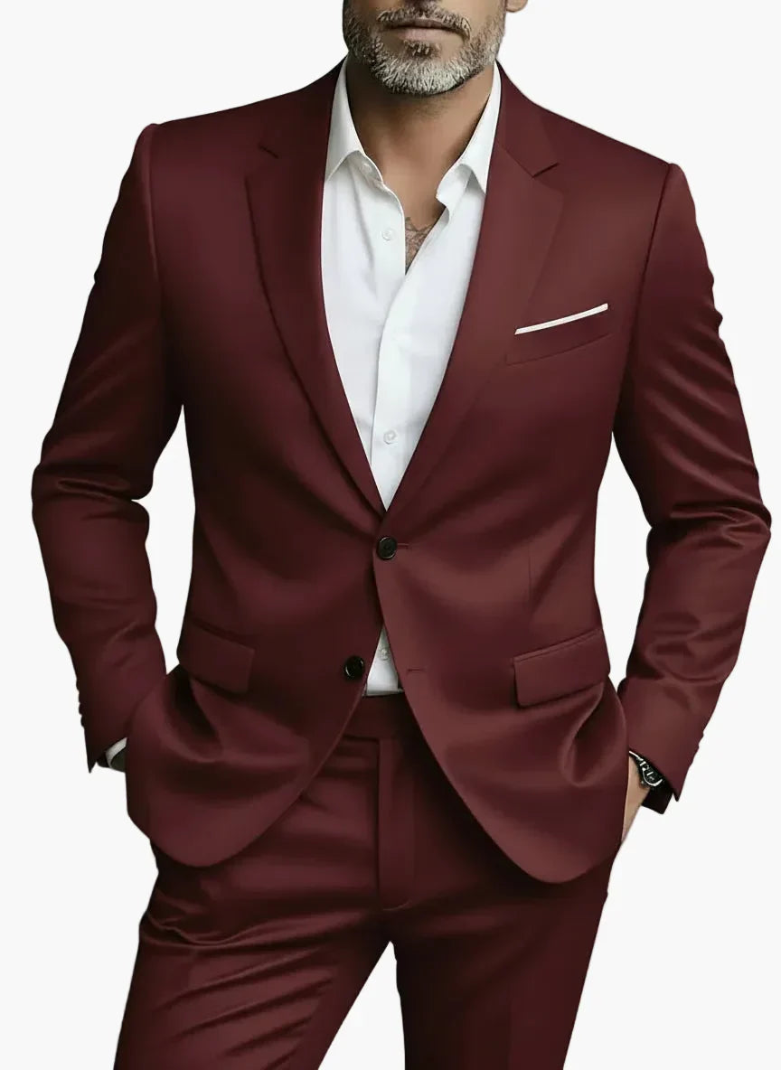Moderner Herren Slim Fit Anzug, elegant für Business Meetings und festliche Anlässe. Zweiteiler Herrenanzug.