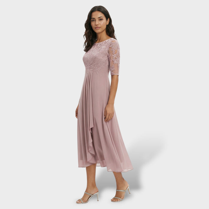 Zeitloses Damen Midi Kleid. Klassisches Design, perfekt als Business- oder Abendkleid.