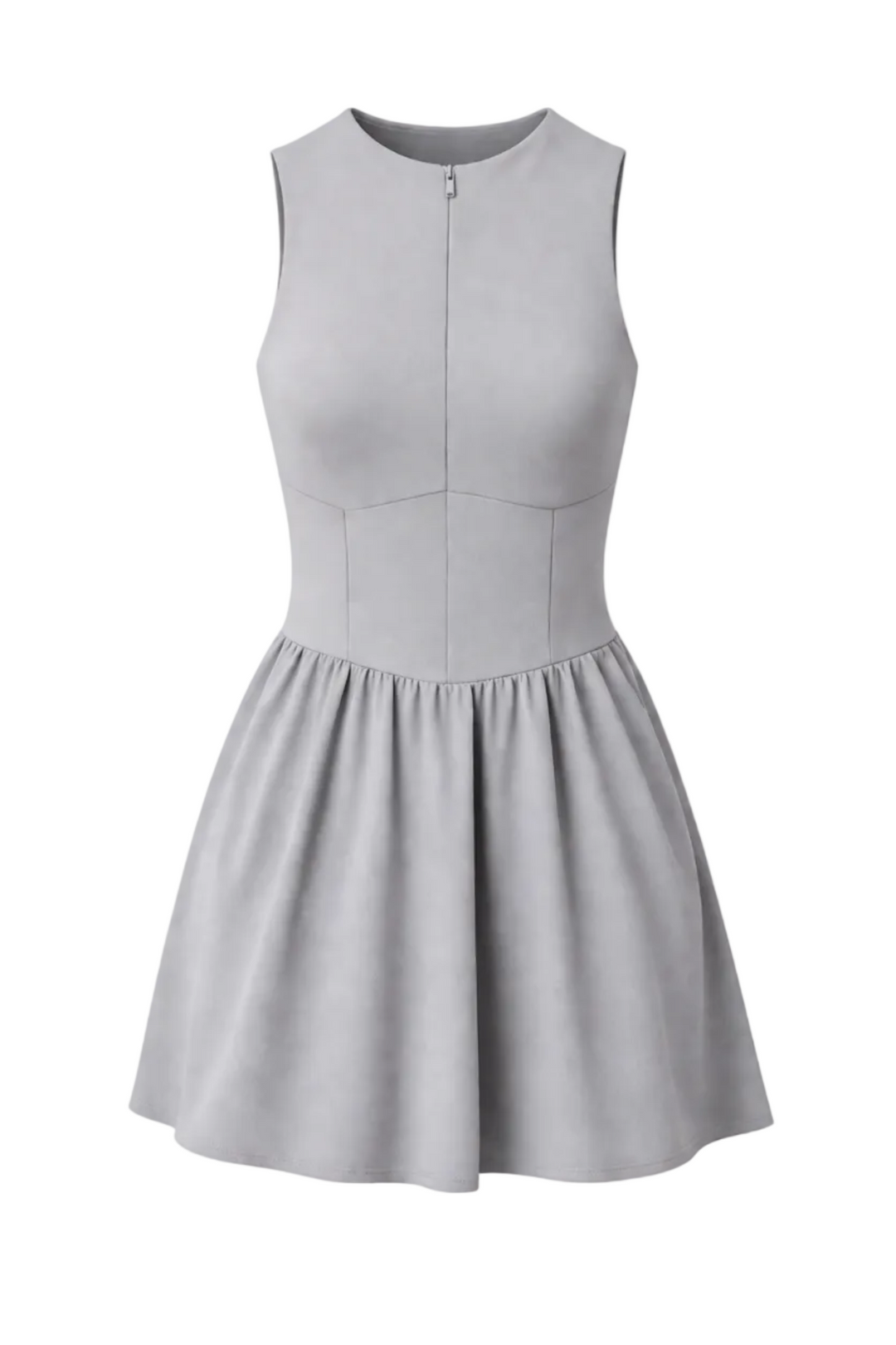 Enganliegendes Damen Sportkleid mit Frontreißverschluss, perfekt für Tennis und aktive Tage.