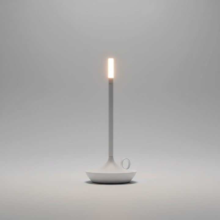 Vielseitige LED-Tischleuchte, kabellos, dimmbar, mit Akku, minimalistisches Aluminium-Design für jeden Raum.