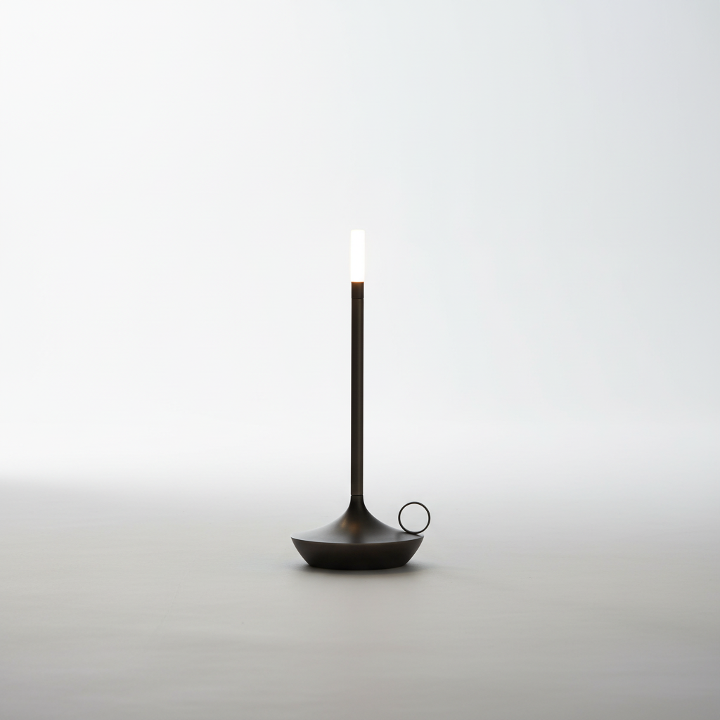 Elegante, kabellose LED-Tischleuchte mit Akku, minimalistisches Design aus Aluminium für innen.