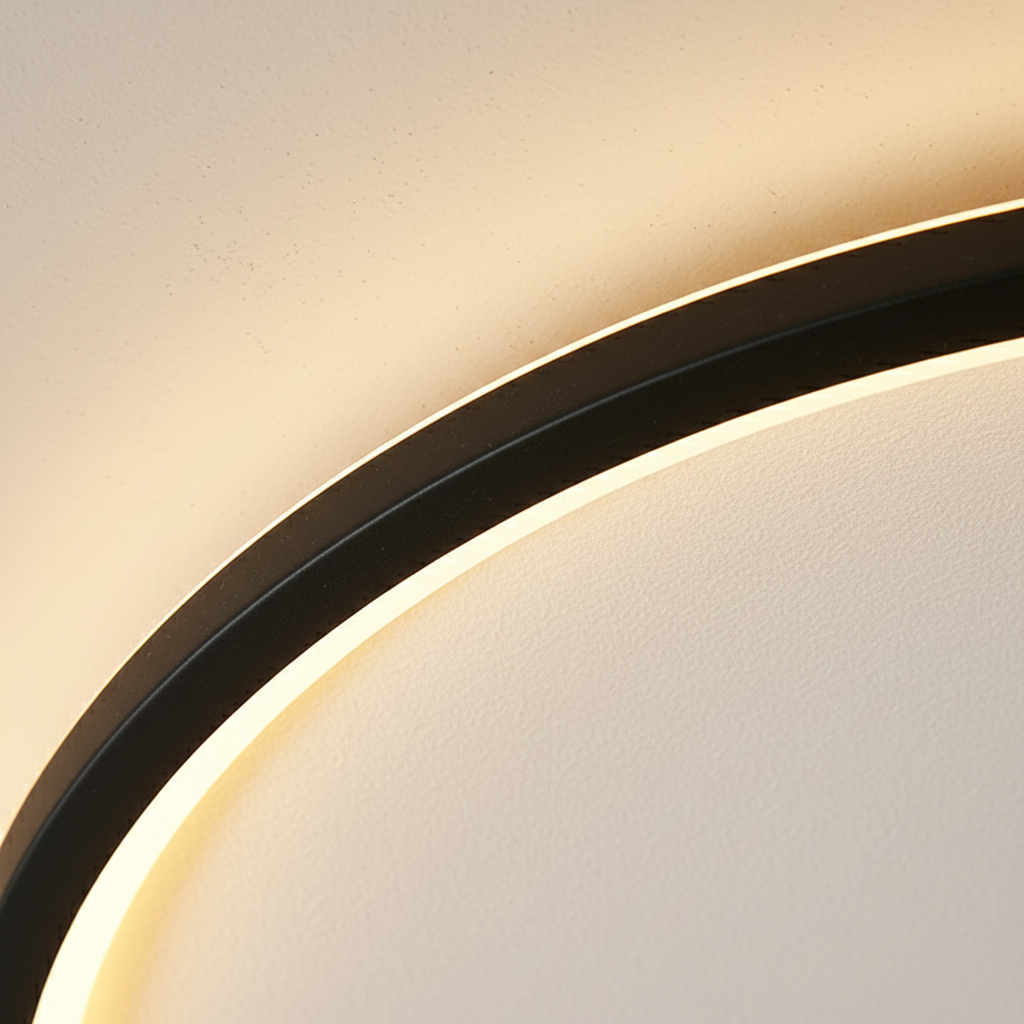 Dimmbare runde LED Deckenleuchte RoundSkye mit warmweißem oder kaltweißem Licht, minimalistisch & effizient.