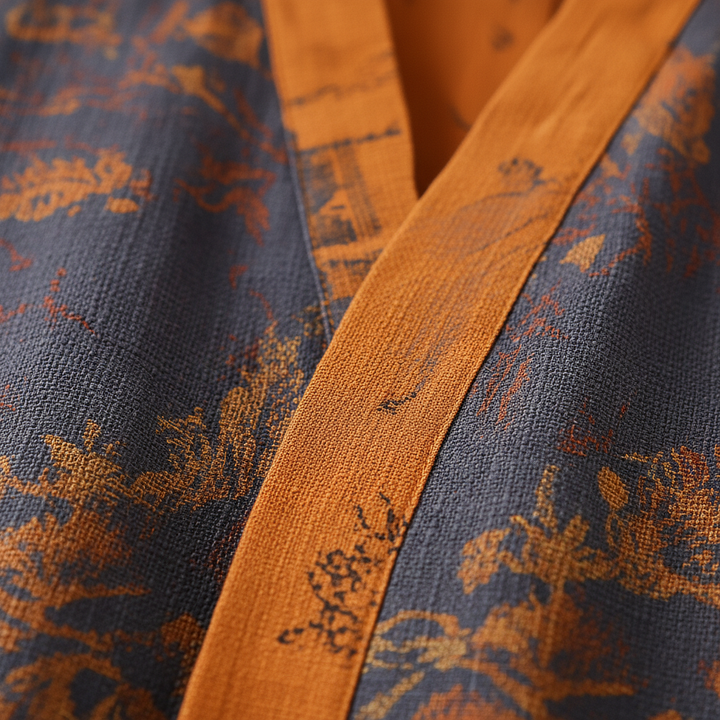Gemütlicher Damen Bademantel Luisa, mittellang, bedruckt, perfekt als leichter Kimono oder elegante Hauskleidung.