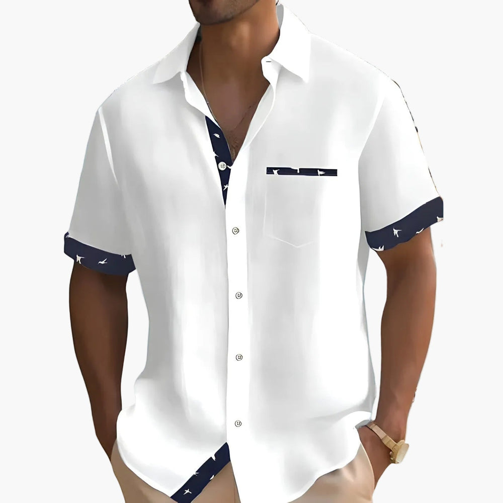Leichtes, bequemes Herren Freizeithemd für warme Sommertage, Alltag und Urlaub. Lässiger Streetwear-Stil.