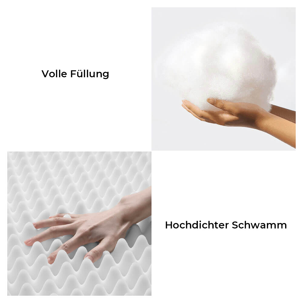Nahaufnahme des weichen, bequemen Stoffes vom marokkanischen orthopädischen Hundebett.