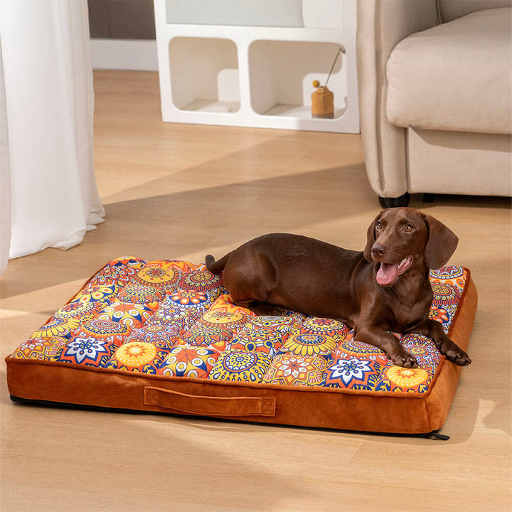 Premium orthopädisches Hundebett, marokkanisches Design, waschbares Komfortbett für Luxus & Erholung.