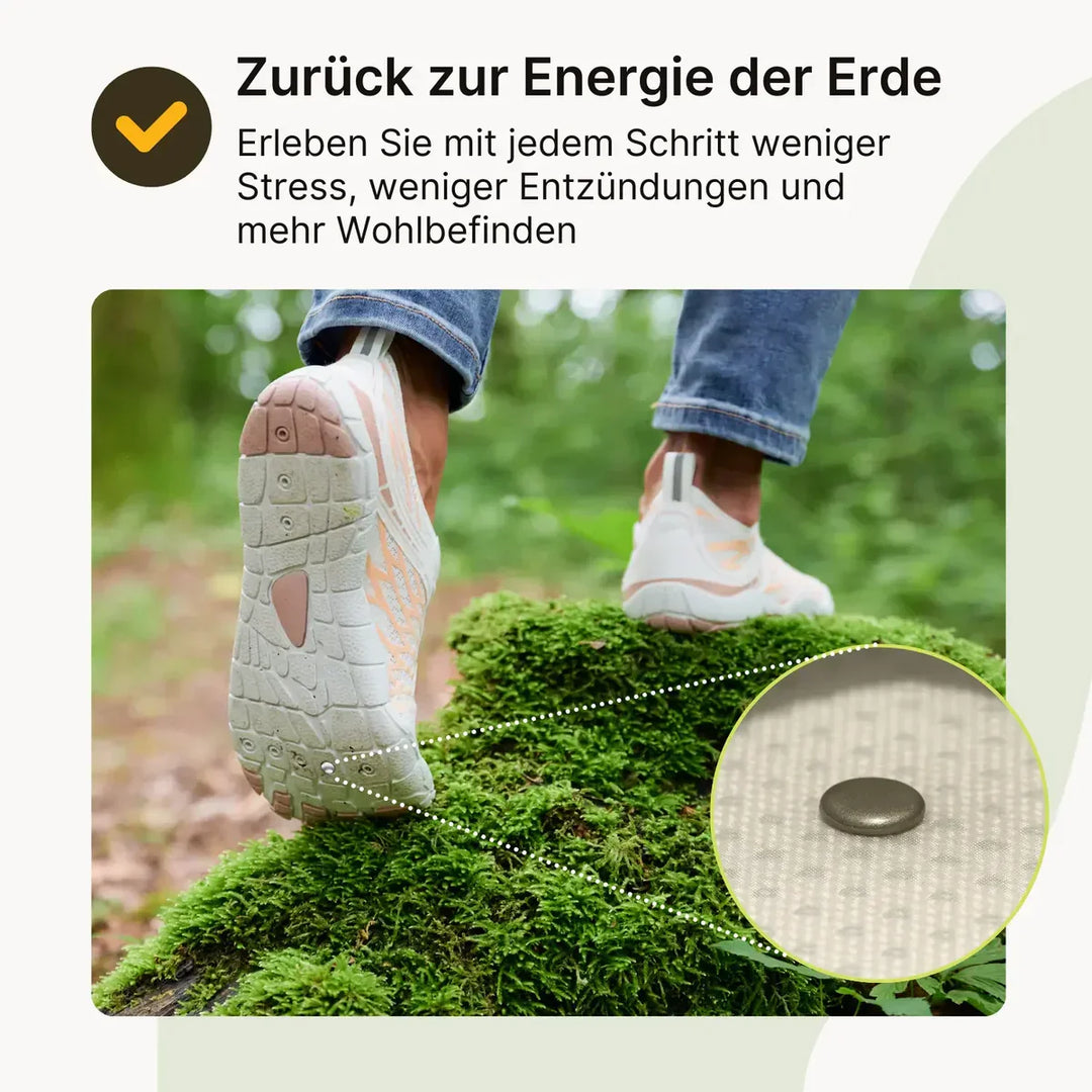 Detailaufnahme: Rutschfeste, flexible Sohle der leichten Unisex Barfußschuhe für sicheren Halt im Gelände.