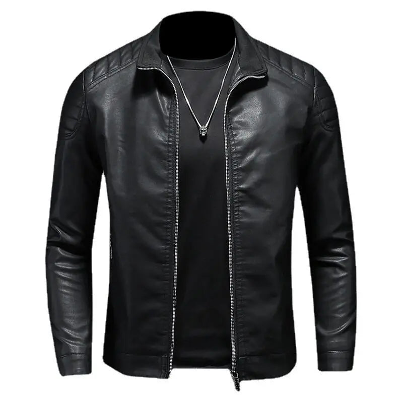 Bequeme Slim Fit Übergangsjacke für Herren, Blau, mit Reißverschluss, ideal für Herbsttage.