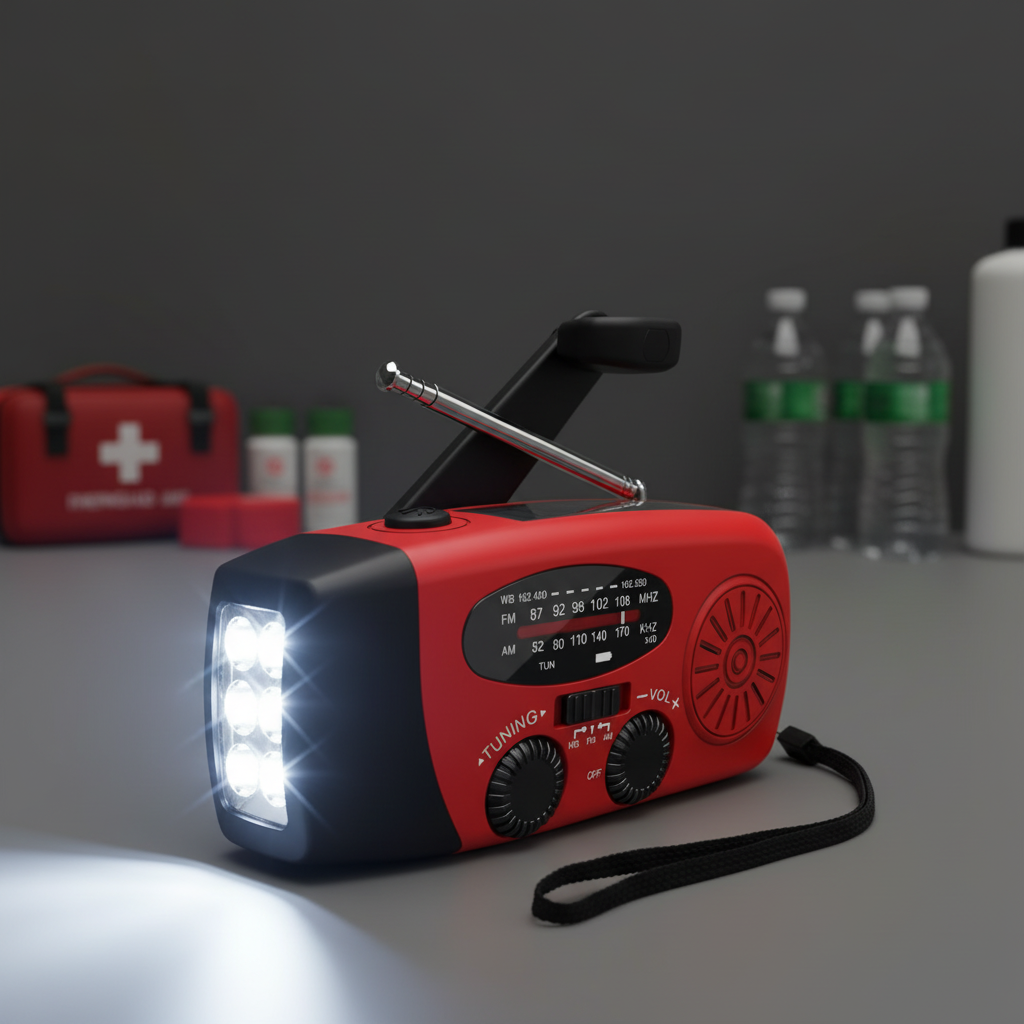 Multifunktionales Notfallradio SolarAid mit Kurbel, Solar, Powerbank & LED-Taschenlampe für Outdoor.