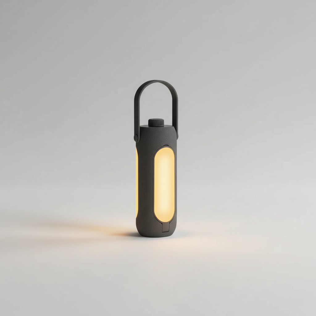 Robuste NightHalo Campinglampe, faltbare LED-Laterne mit Akku, ideal für Zelt & Outdoor-Aktivitäten.