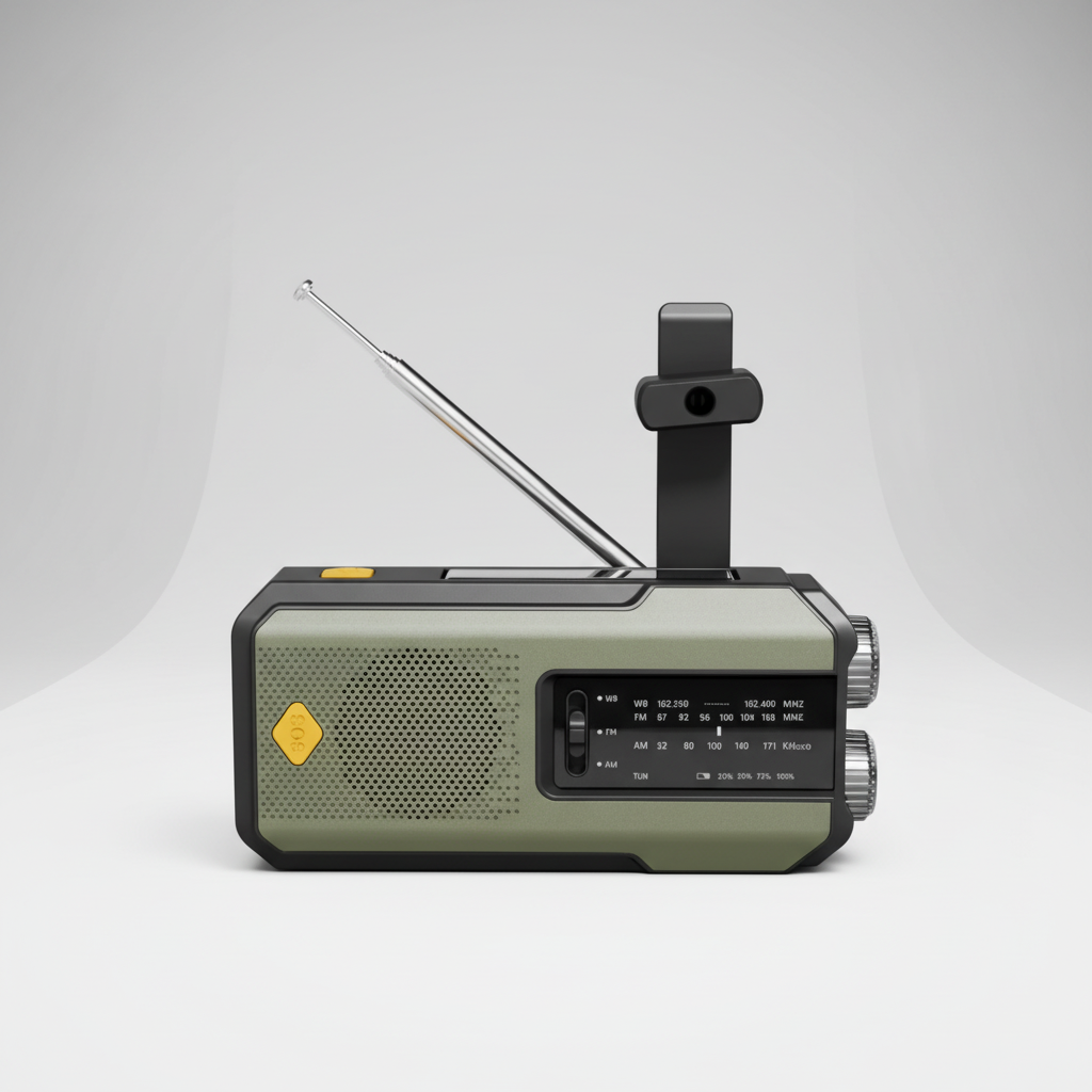 EchoLight Notfallradio: Kurbel & Solarbetrieben, AM/FM, Wetterwarnung, integrierte Powerbank für Outdoor.