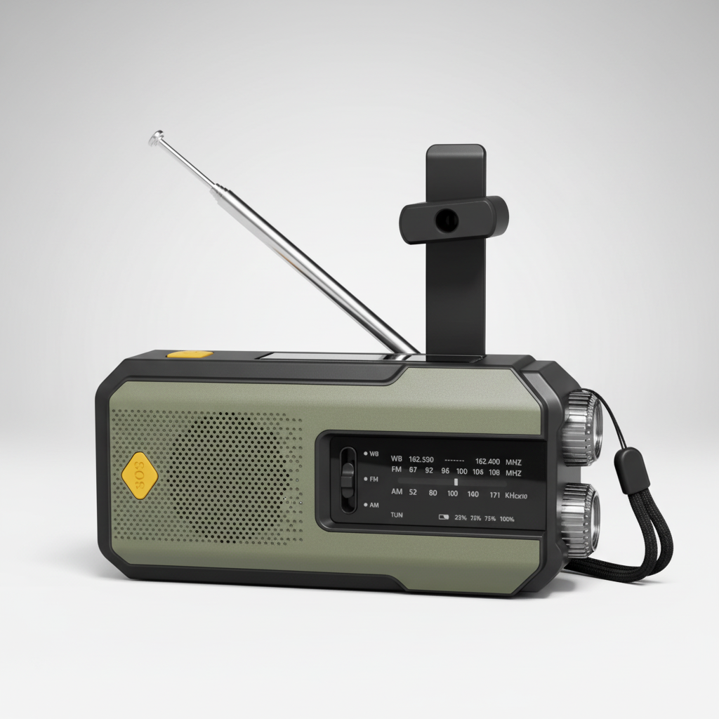 Notfallradio EchoLight: Kurbel, Solar, AM/FM Radio, Taschenlampe. Zuverlässiger Lebensretter für jede Krisensituation.