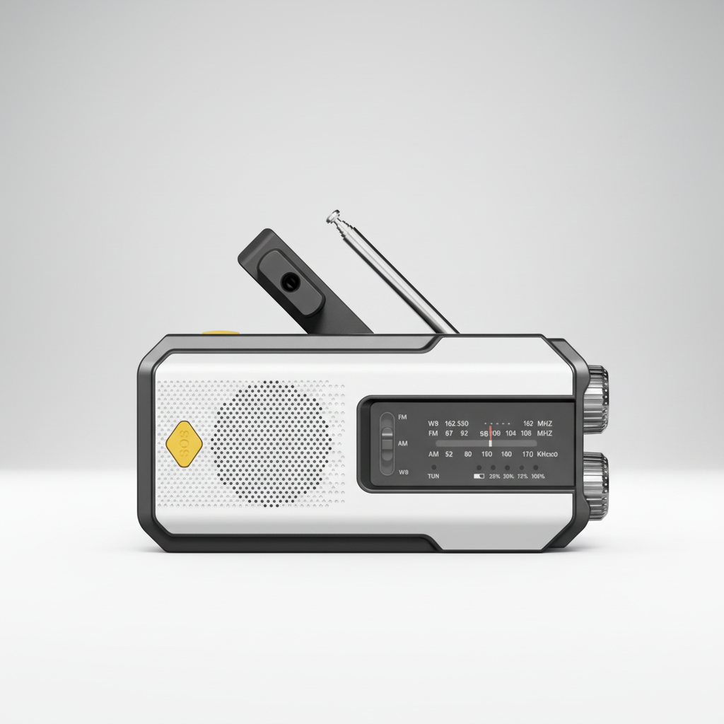 EchoLight Multifunktions Notfallradio: Kurbel, Solar, AM/FM, Wetterwarnung, Taschenlampe, Powerbank, SOS.