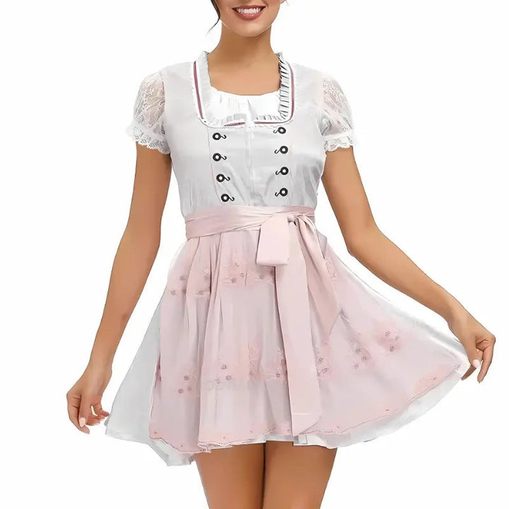 Hochwertiges Damen Dirndlkleid in traditionellem Stil. Bestickt, Mieder und festlicher Look. Perfekt für Oktoberfest.
