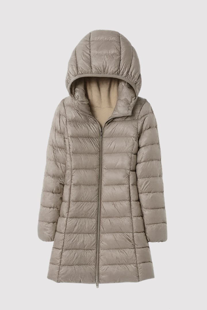 Damen ultraleichte Daunenjacke mit Kapuze, packbar & wasserabweisend. Ideal für Herbst & Winter Outdoor.