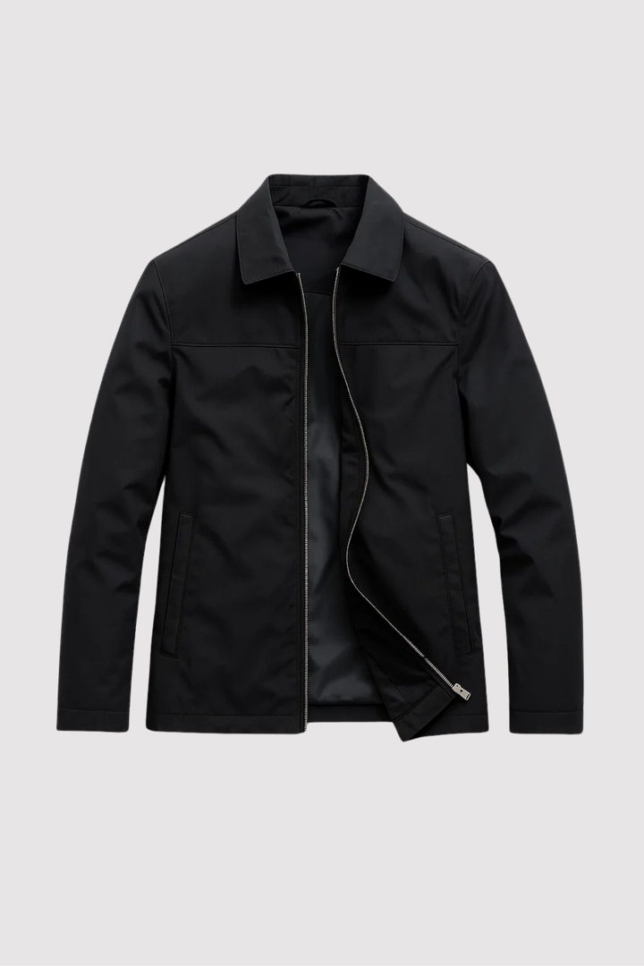 Herren Slim Fit Business Casual Jacke in Schwarz, atmungsaktiv für Büro & Freizeit. Eleganter, moderner Look.