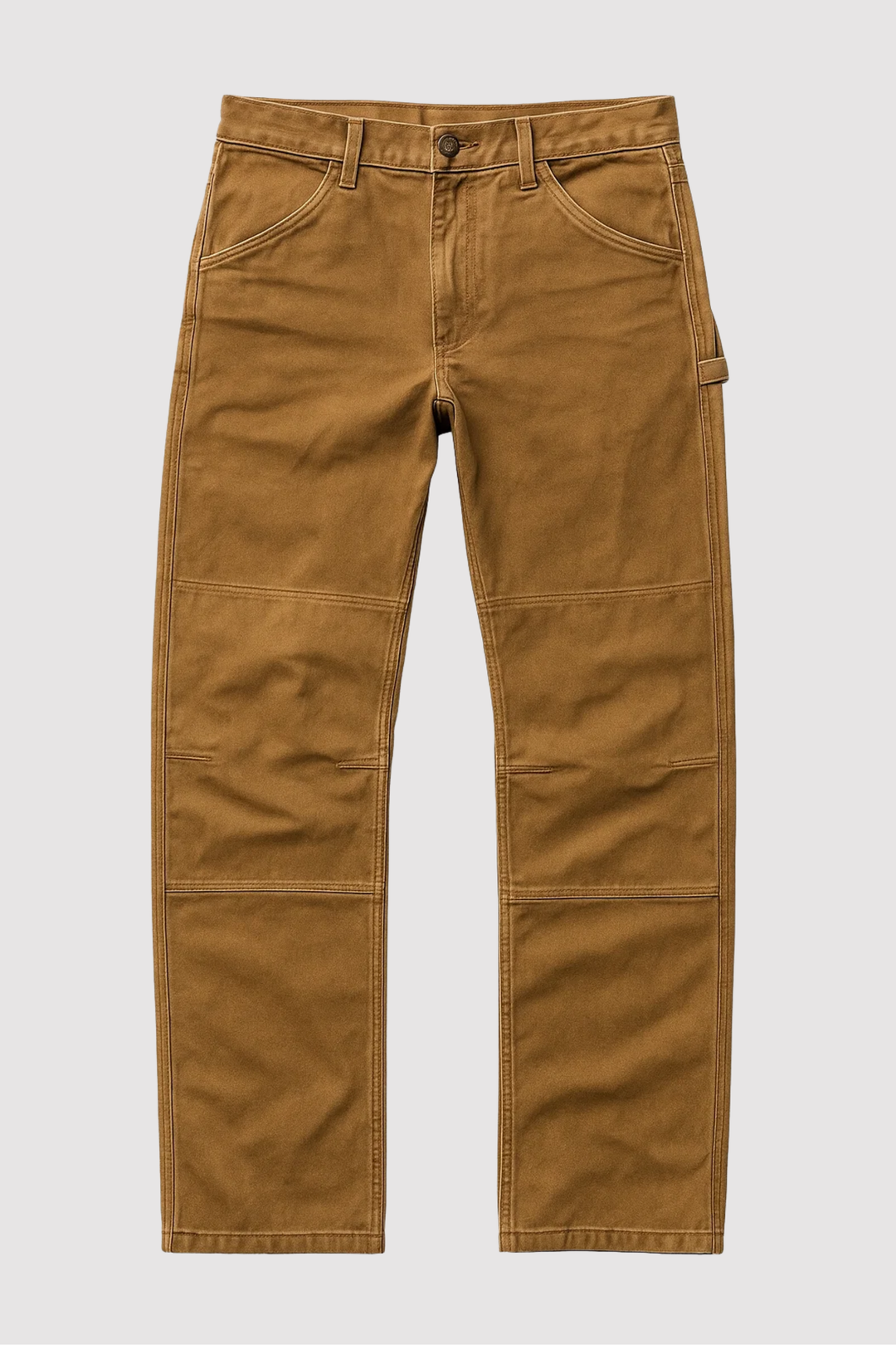 Herren Retro Regular Fit Hose in Camel. Bequeme, knitterfreie Freizeithose für stilvolle Looks.