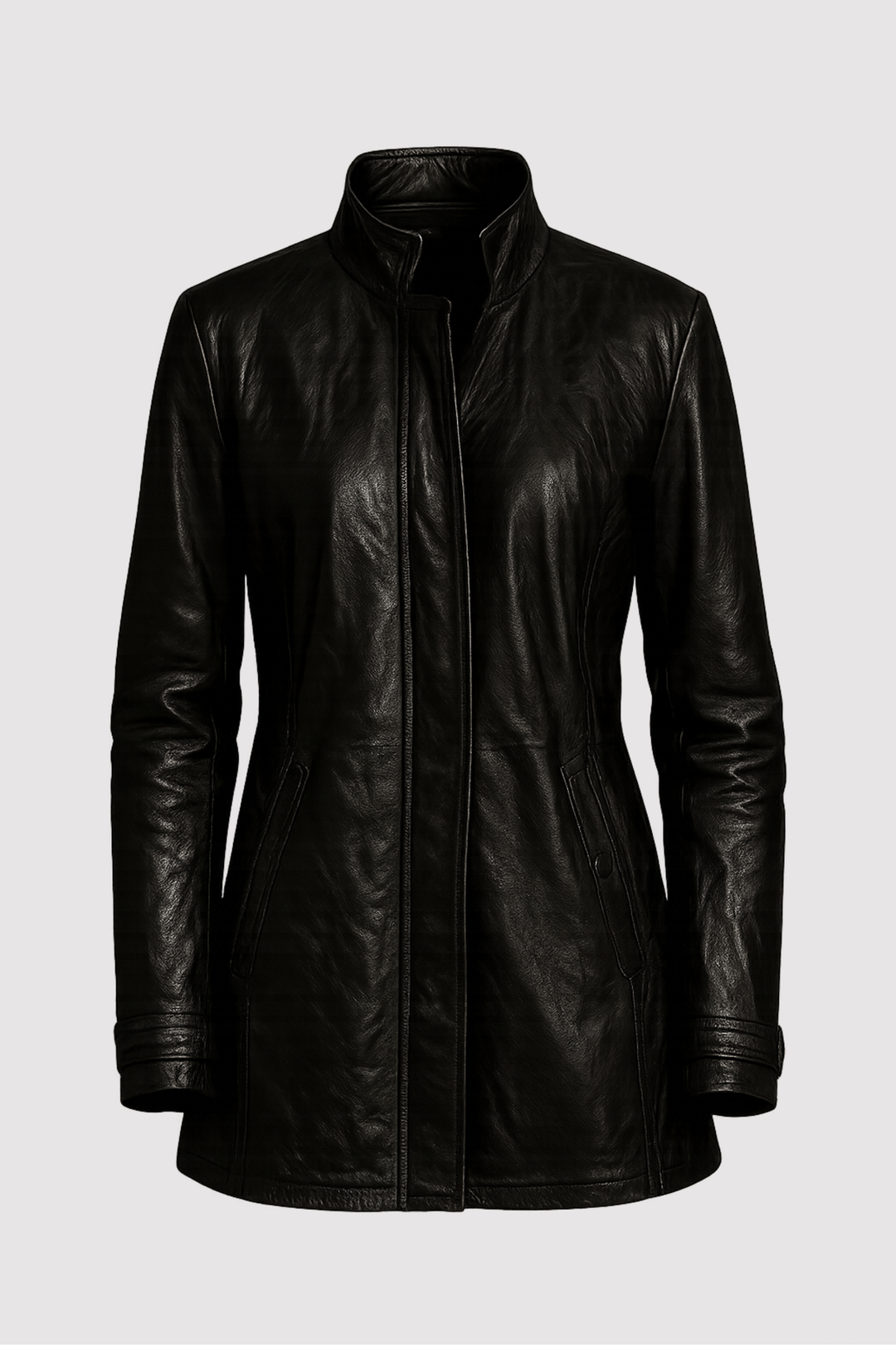 Schwarze Damen Übergangsjacke mit Reißverschluss, stilvoll und bequem, perfekt für Freizeit & jeden Anlass.