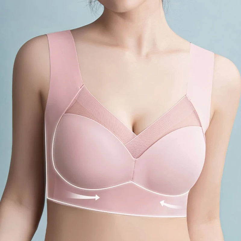 Schlichter, nahtloser Damen-BH aus Polyamid, ideal für Sport und Freizeitaktivitäten.