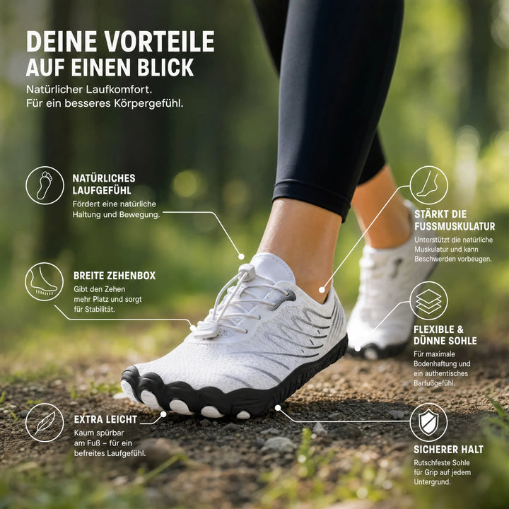 Obersicht des NaturaRun Barfuß-Winterschuhs. Bequemer, leichter Alltagsschuh mit viel Zehenfreiheit.