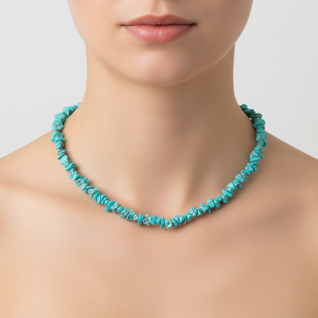 Damen Halskette mit polierten Naturkristallen, perfektes Geschenk für Sie.
