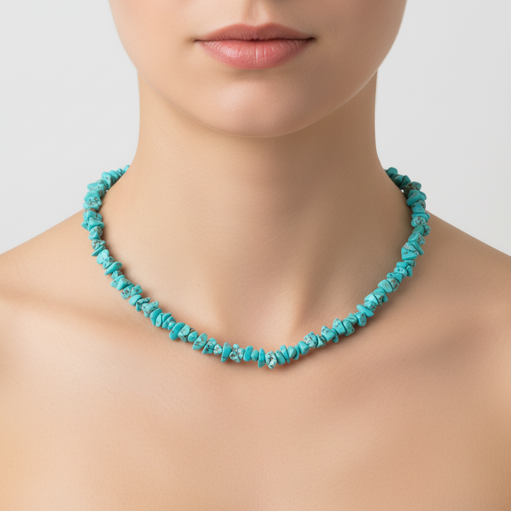 Damen Halskette mit polierten Naturkristallen, perfektes Geschenk für Sie.