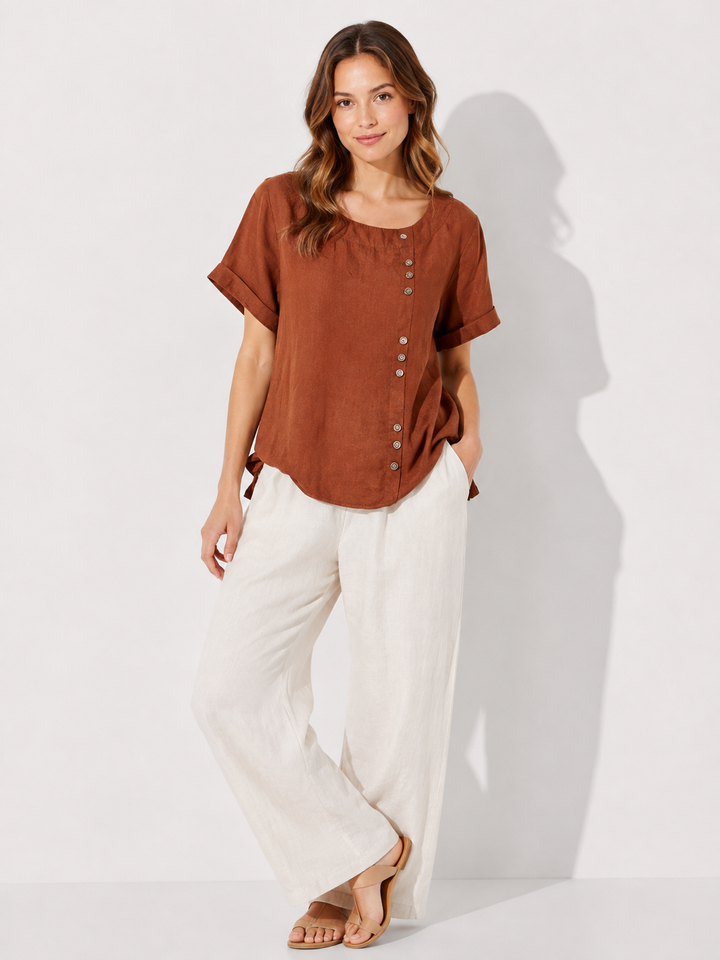 Elegantes Damen Kurzarmshirt für einen mühelosen Casual-Look. Bequemes T-Shirt, vielseitig kombinierbar für Alltag & Freizeit.