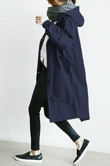 Damen Eleganter Trenchcoat, Must-have der Damenmode. Klassischer, vielseitiger Langarm-Mantel für Business & Freizeit.