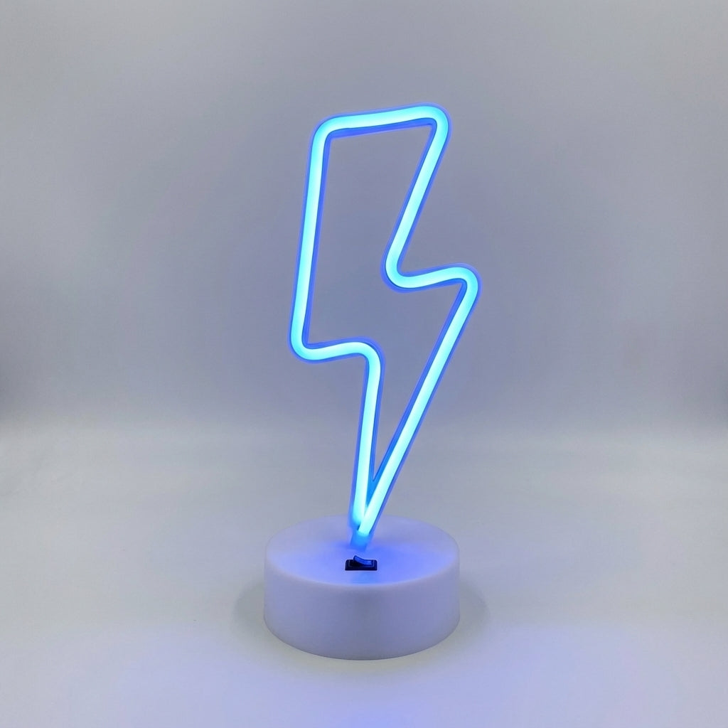 Futuristische Neovelle Neon-Tischlampe, modernes Design als Wohnzimmer Deko-Highlight.