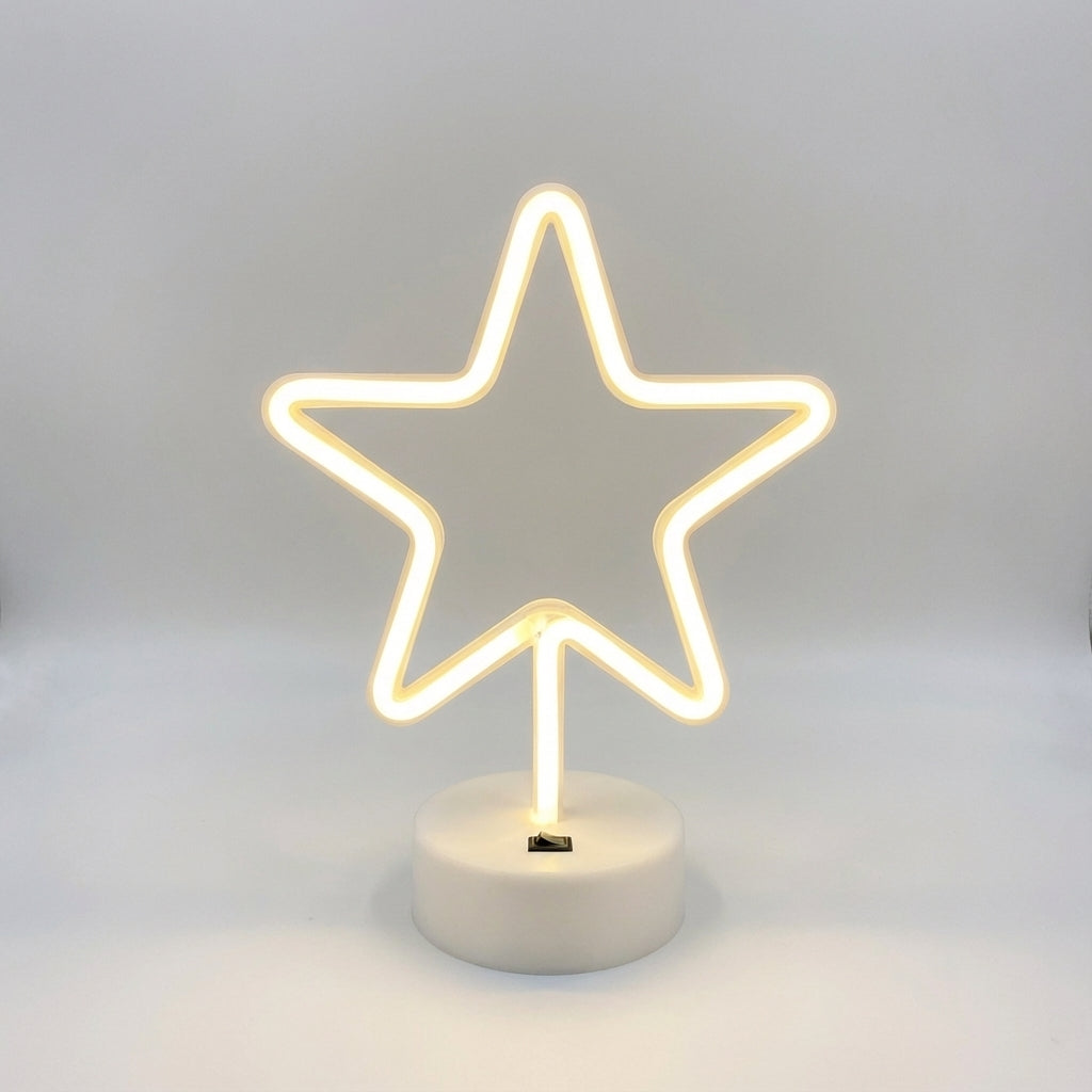 Stylische Neovelle Neon-Tischleuchte, schafft ein warmes Licht im Schlafzimmer oder Wohnzimmer.