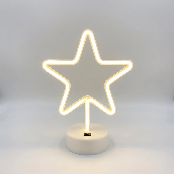 Stylische Neovelle Neon-Tischleuchte, schafft ein warmes Licht im Schlafzimmer oder Wohnzimmer.