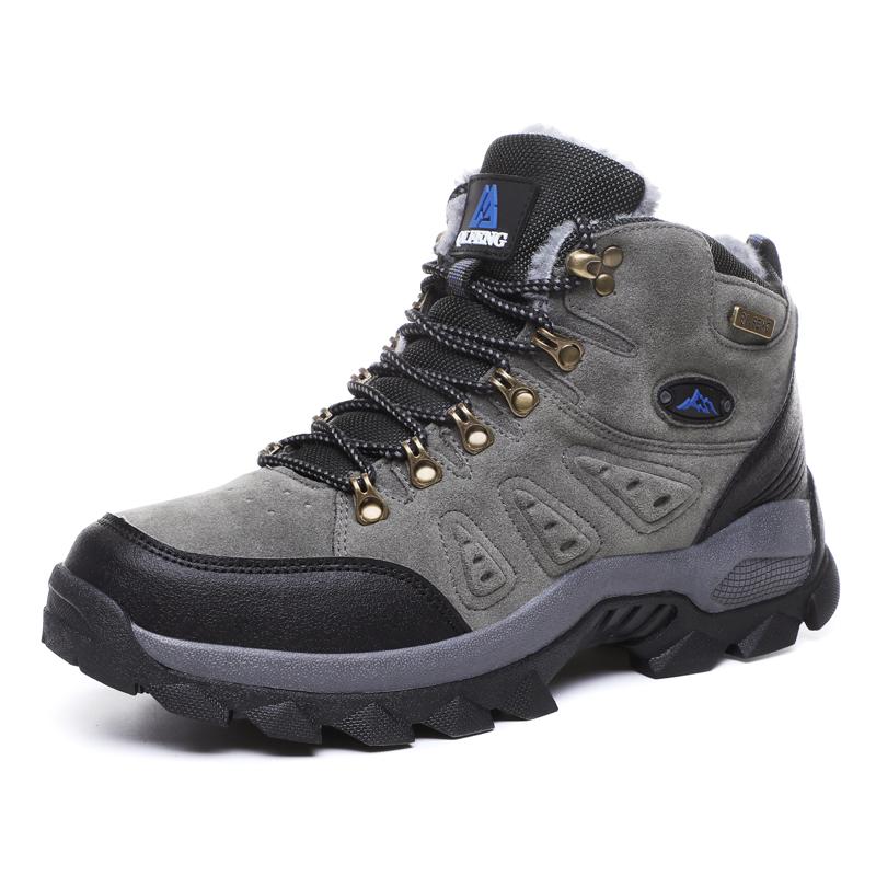 Blaue robuste Winterstiefel: Wasserdichte Outdoor-Schuhe für Herren & Damen, ideal zum Wandern.