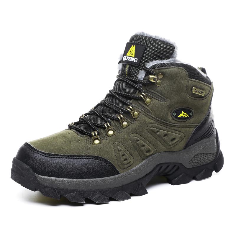 Dunkelgrüne leichte Wanderschuhe: Warme Unisex Sportschuhe, perfekt für Freizeit & Outdoor.