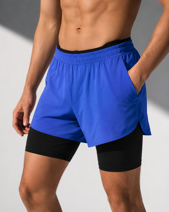Herren 2-in-1 Performance Laufshorts für optimalen Halt & Komfort beim Sport. Ideal für Training & Fitness.
