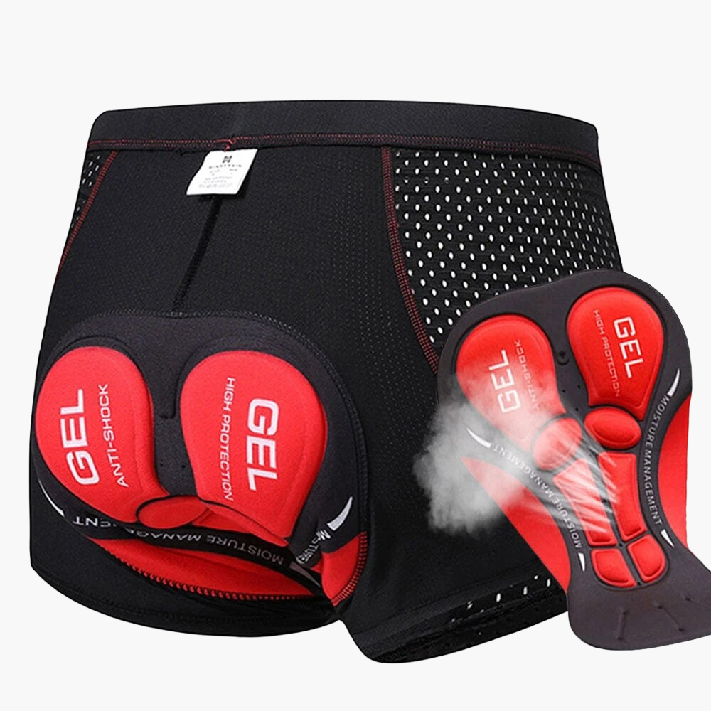 Herren Fahrradhose mit 5D-Gel-Polster, schwarz, atmungsaktive Radunterhose für Komfort beim Radsport.