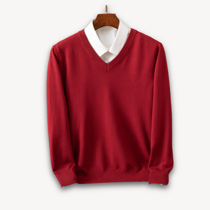 Zeitloser Herren V-Ausschnitt Pullover, eine vielseitige Strickware für elegante & alltägliche Looks.
