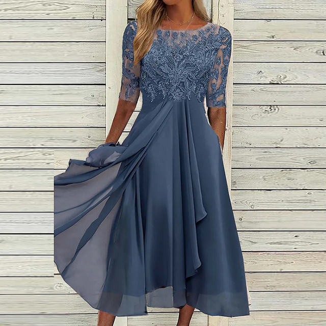 Elegantes, fließendes Damen A-Linien-Kleid, ärmellos, perfekt für Frühling, Herbst und besondere Anlässe.