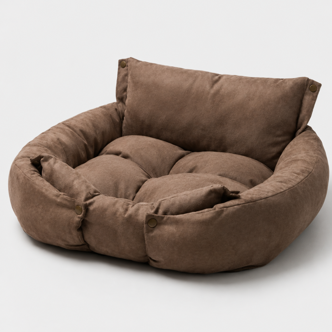 Modernes, verstellbares 3-in-1 Haustiersofa aus Plüsch für Hunde & Katzen. Kuschelbett für gemütliche Stunden.