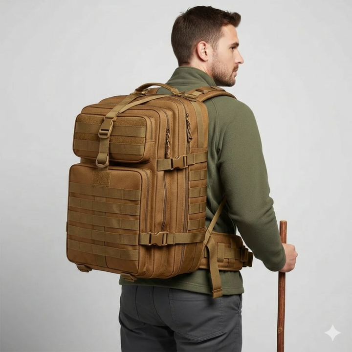 Hochwertiger Wanderrucksack 50L, ergonomisch und bequem für lange Touren und Reisen.