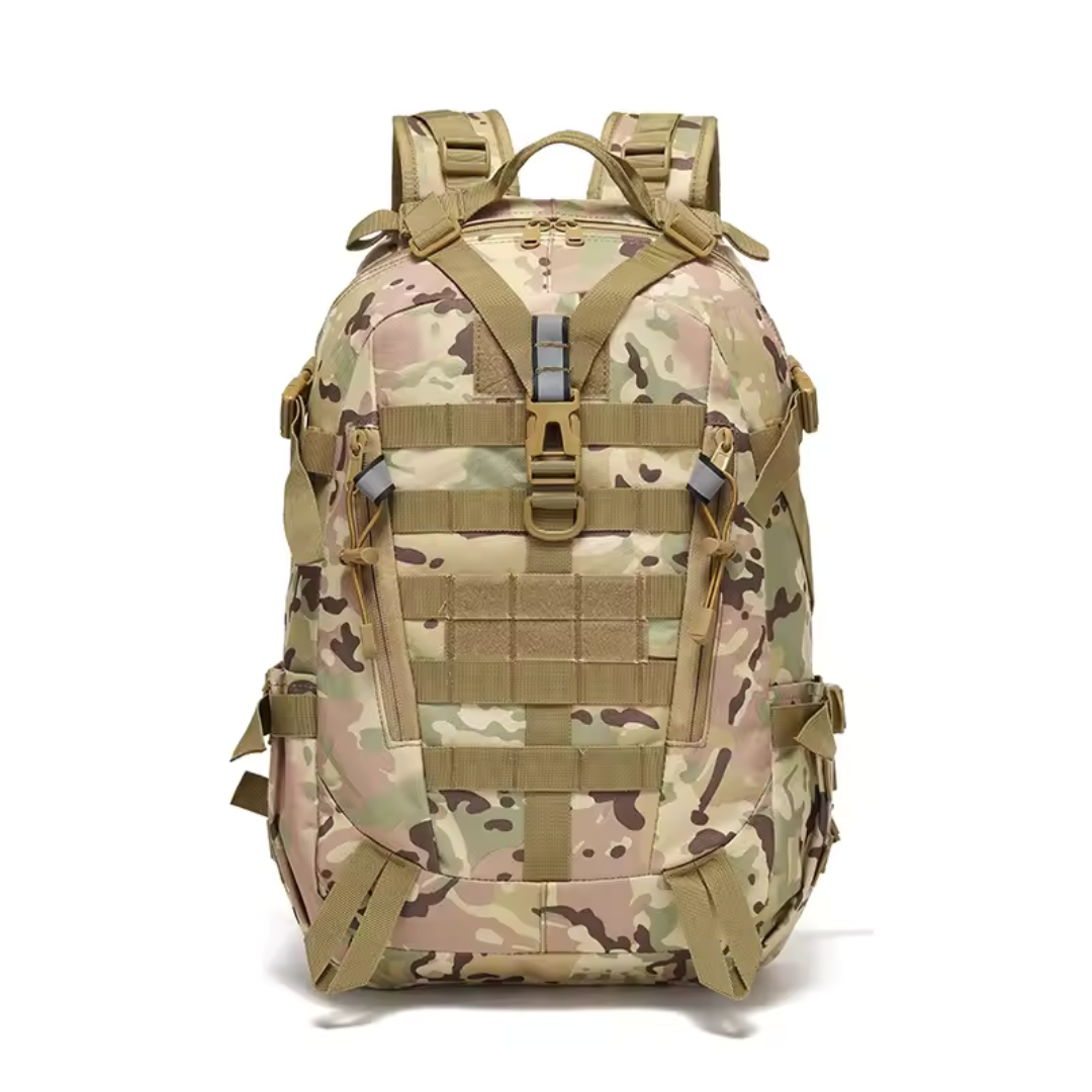 Hellbrauner 40 Liter Tagesrucksack, robust für Alltag und kurze Wanderungen.