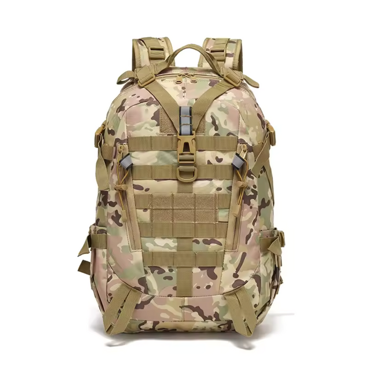 Hellbrauner 40 Liter Tagesrucksack, robust für Alltag und kurze Wanderungen.