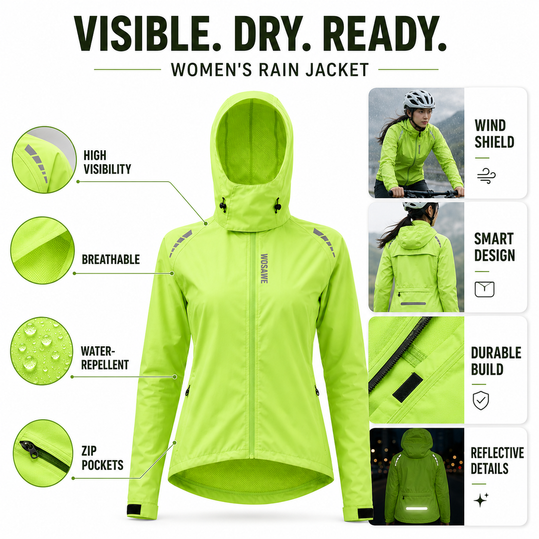 Wasserdichte & winddichte Herren Radjacke mit atmungsaktivem Material, ideal für jedes Wetter & sichere Fahrten.