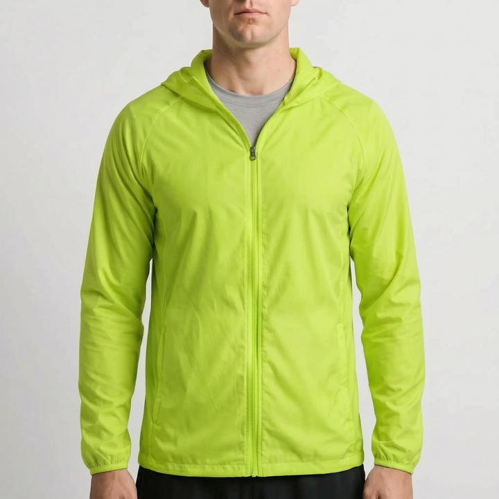 AeroLayer Herren Windjacke: minimalistisches Design, maximaler Wind- & Wetterschutz.