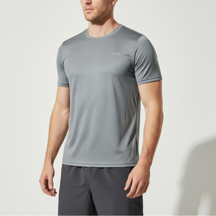 Herren Laufshirt, kurzarm, atmungsaktiv für trockenen Komfort beim Joggen & Sport.