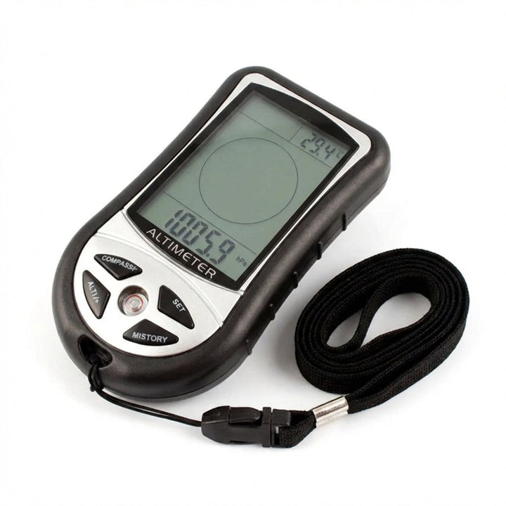 Multifunktionaler Outdoor-Kompass & Wetterstation für Navigation beim Camping. Barometer & Thermometer integriert.