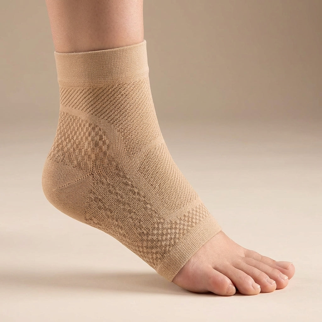 Schwarze Knöchelbandage: Regeneration fördern, Schmerzen lindern, atmungsaktiv und diskret.